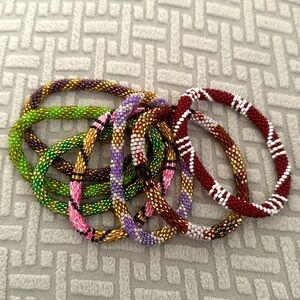 Set of Seven Seed Bead Bracelets
